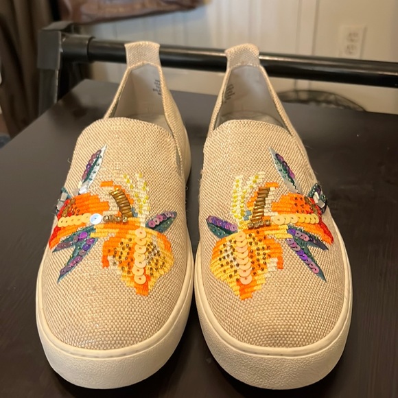Nine West Shoes - Embroidered slip on loafer type sneakers by Nine West